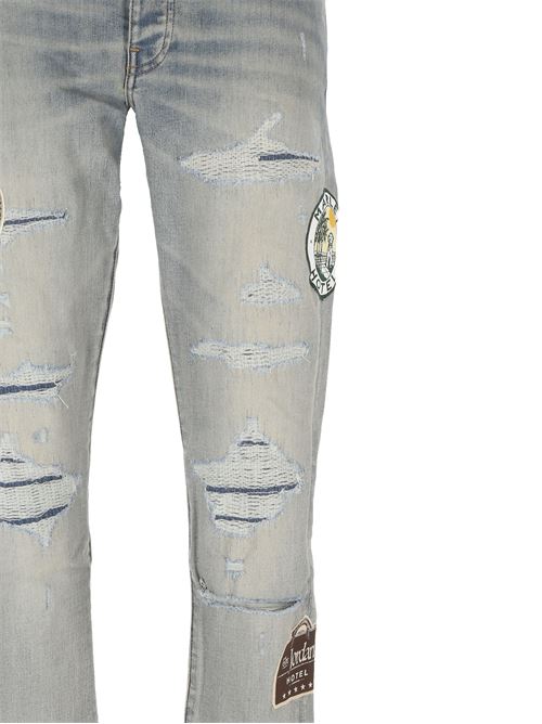 Travel patch repair jeans AMIRI | AMDNSY1025ANTIQUE  INDIGO